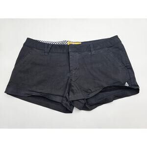 Volcom Women's 7 Black Shortie Chino Shorts